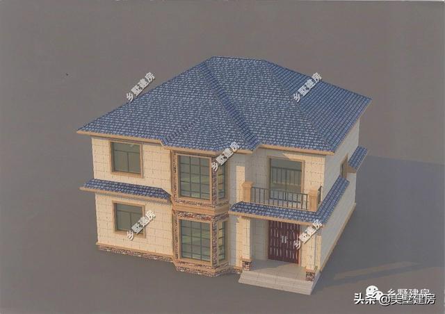 12.6X11.6米二層歐式別墅設計圖，二十幾萬建成，小日子過得別提多美。