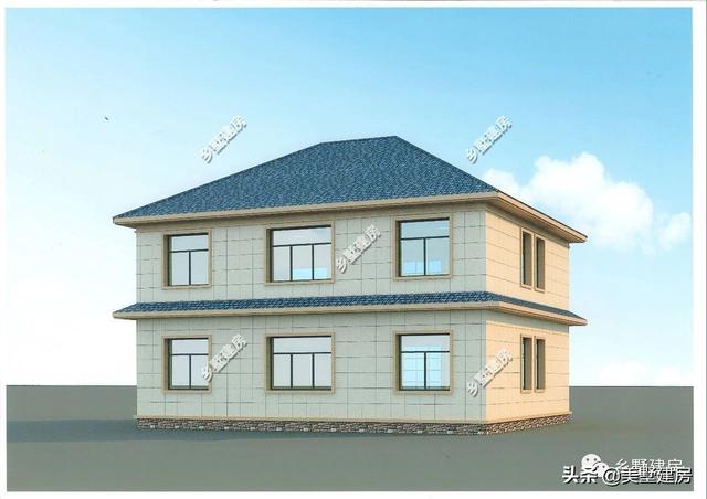 12.6X11.6米二層歐式別墅設計圖，二十幾萬建成，小日子過得別提多美。