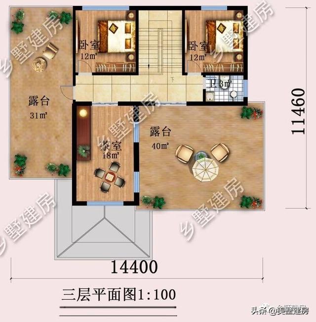 獨棟三層歐式別墅設(shè)計圖，主體造價35萬，落地窗+樓中樓完美設(shè)計，太贊了！