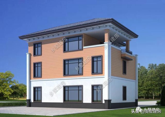 獨棟三層歐式別墅設(shè)計圖，主體造價35萬，落地窗+樓中樓完美設(shè)計，太贊了！