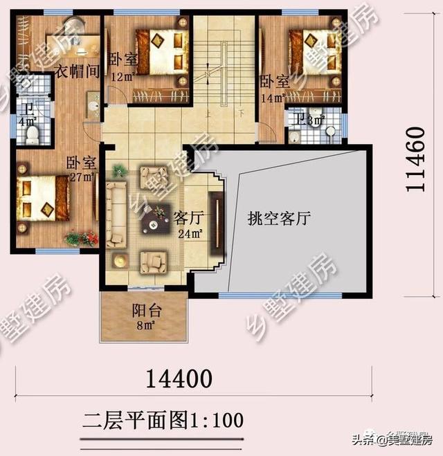 獨棟三層歐式別墅設(shè)計圖，主體造價35萬，落地窗+樓中樓完美設(shè)計，太贊了！