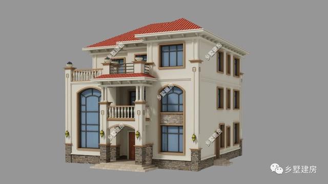 14.7×16.2米三層歐式別墅設計圖，簡約而不簡單，挑空客廳設計，這樣的房子真的美極了