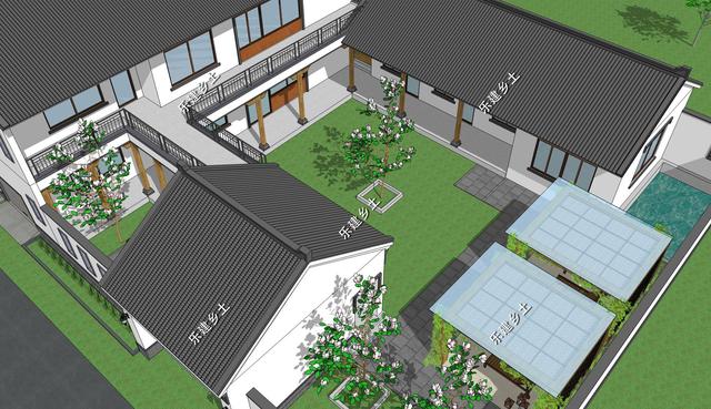 占地327平的中式三合院住宅設(shè)計(jì)圖，百年傳承，融合創(chuàng)新。