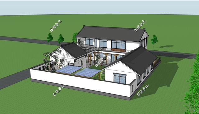 占地327平的中式三合院住宅設(shè)計(jì)圖，百年傳承，融合創(chuàng)新。