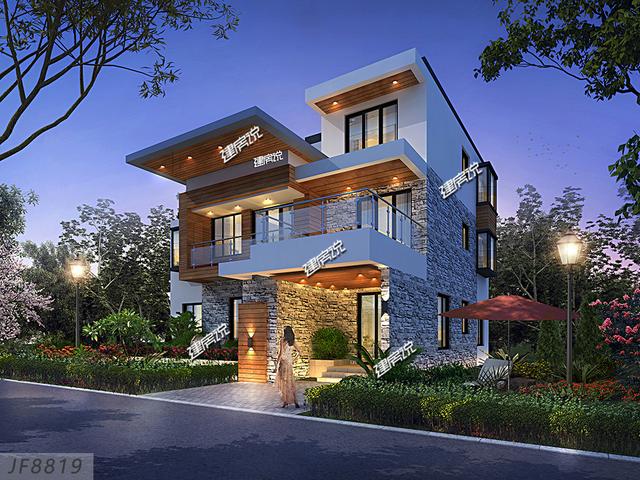 三層現(xiàn)代別墅設(shè)計(jì)圖，倍有設(shè)計(jì)感，外觀簡(jiǎn)約時(shí)尚大氣，建在村里獨(dú)一棟，絕對(duì)是最拉風(fēng)的！