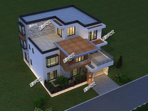 三層現(xiàn)代別墅設(shè)計(jì)圖，倍有設(shè)計(jì)感，外觀簡(jiǎn)約時(shí)尚大氣，建在村里獨(dú)一棟，絕對(duì)是最拉風(fēng)的！