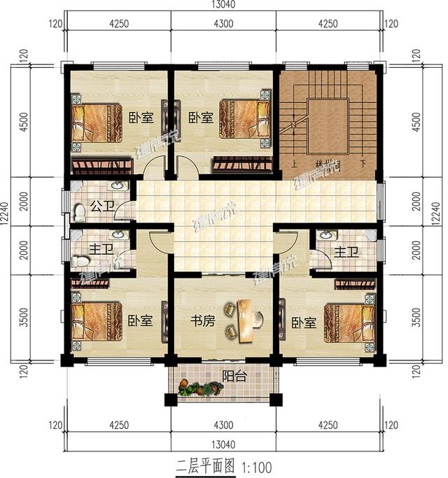三層農(nóng)村住宅設(shè)計(jì)圖，帶火灶，外觀十分漂亮，室內(nèi)布局實(shí)用性強(qiáng)。