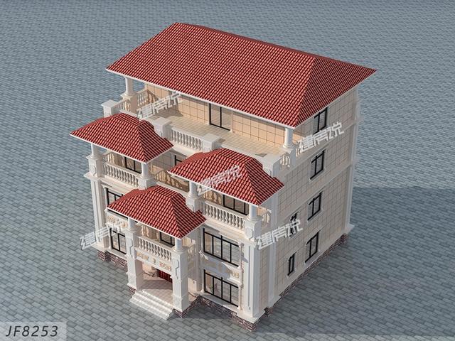 三層農(nóng)村住宅設(shè)計(jì)圖，帶火灶，外觀十分漂亮，室內(nèi)布局實(shí)用性強(qiáng)。