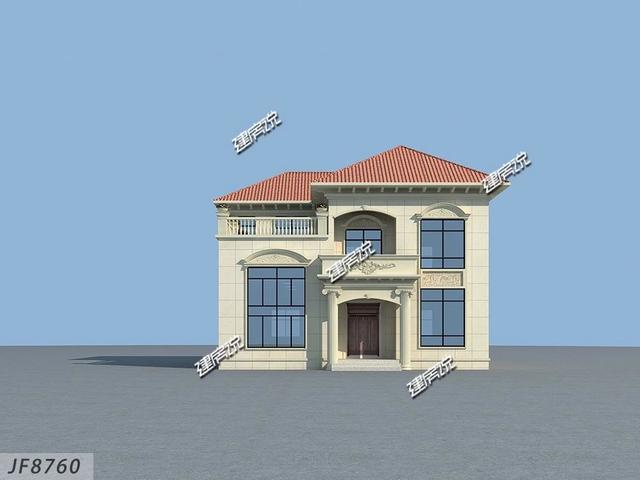 二層歐式別墅設(shè)計(jì)圖，戶型方方正正，外觀美觀，造價(jià)實(shí)惠，29萬就能建成。