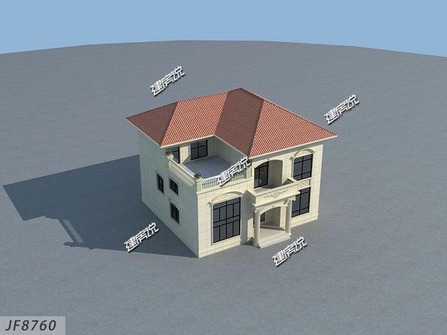 二層歐式別墅設(shè)計(jì)圖，戶型方方正正，外觀美觀，造價(jià)實(shí)惠，29萬就能建成。
