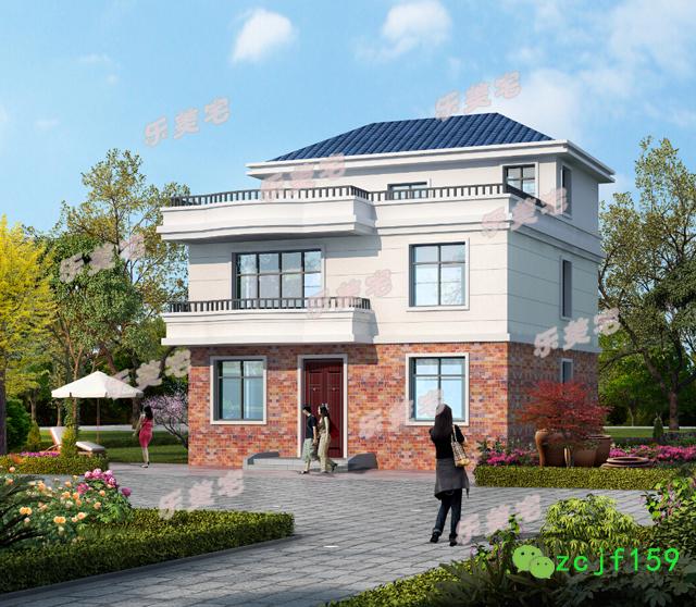 兩棟占地不足100平米的三層自建房，簡(jiǎn)單實(shí)用，適合農(nóng)村自建。