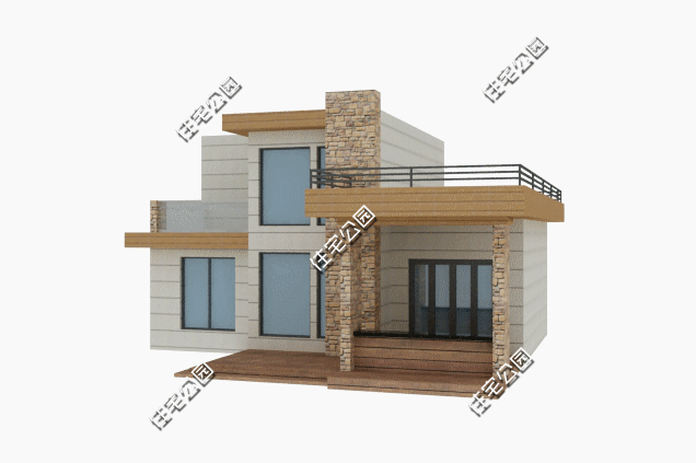 在滿是歐式洋樓的農(nóng)村里，建一棟這樣的現(xiàn)代風(fēng)格住宅一定很亮眼！