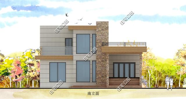 在滿是歐式洋樓的農(nóng)村里，建一棟這樣的現(xiàn)代風(fēng)格住宅一定很亮眼！