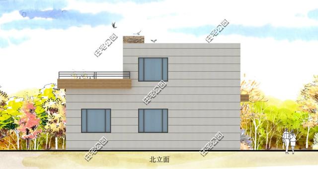 在滿是歐式洋樓的農(nóng)村里，建一棟這樣的現(xiàn)代風(fēng)格住宅一定很亮眼！