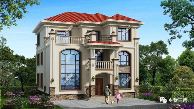 三層現代風農村自建別墅，主體造價只要36萬元，鄰居們都來串門。