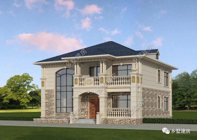 55萬(wàn)二層歐式別墅設(shè)計(jì)圖，奢華優(yōu)雅，美觀實(shí)用，真是越看越有韻味！