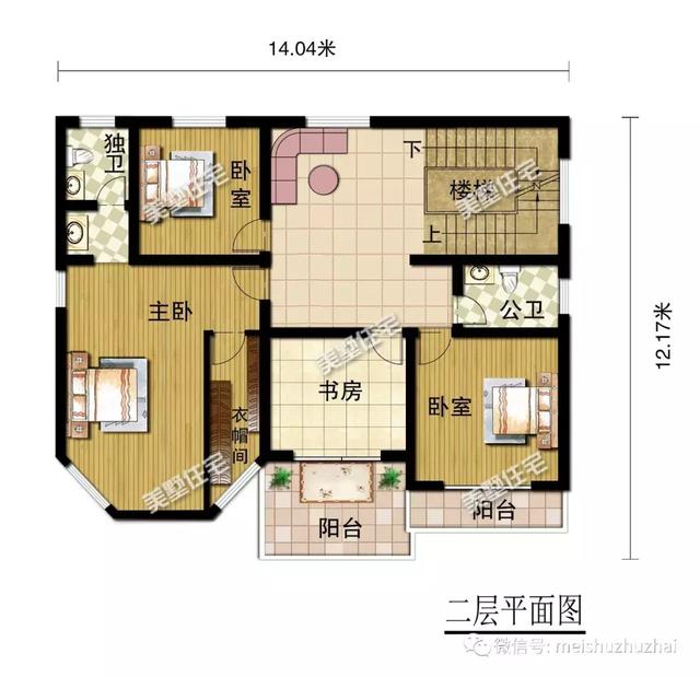 14.4x12.17米三層農(nóng)村自建房，回家建一棟大氣優(yōu)雅的別墅，倍有面子。