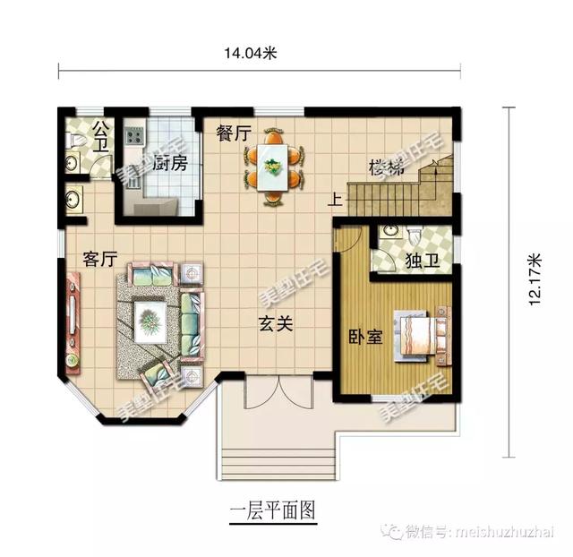14.4x12.17米三層農(nóng)村自建房，回家建一棟大氣優(yōu)雅的別墅，倍有面子。