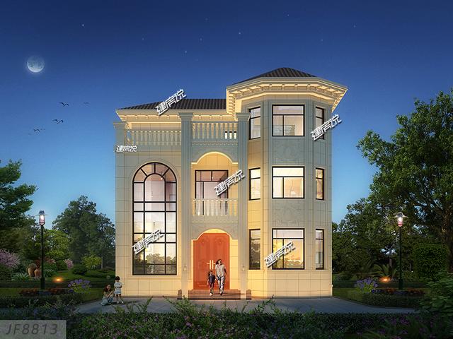 11.16米x11.48米三層農(nóng)村小樓設(shè)計圖，精致漂亮，適合農(nóng)村自建。