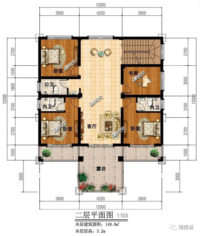 湖南李總私人定制三層別墅設(shè)計圖，經(jīng)典耐看，新年建新房選這款戶型錯不了。