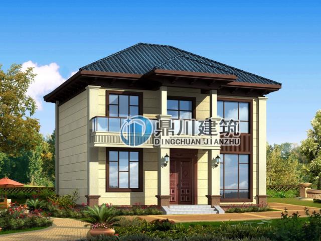 簡單的二層農(nóng)村自建房，外形別致大氣，在村子里絕對找不到同款。