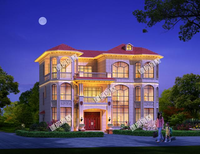 帶涼亭和露臺的三層農(nóng)村自建房，超大堂屋設(shè)計(jì)，一棟四開間，豪華氣派！