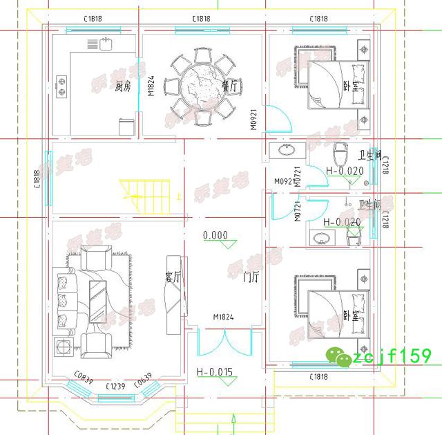 兩層新農(nóng)村住宅設(shè)計(jì)圖，占地130平米，內(nèi)部戶型設(shè)計(jì)合理，符合年輕人的一款。