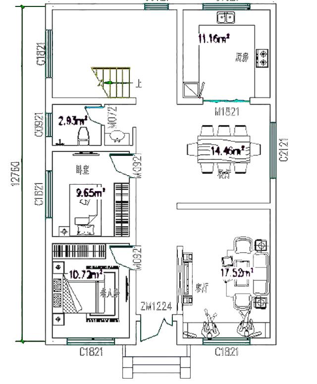 三層平屋頂農(nóng)村別墅，簡(jiǎn)約現(xiàn)代歐式風(fēng)，多窗戶設(shè)計(jì)，南北通透。