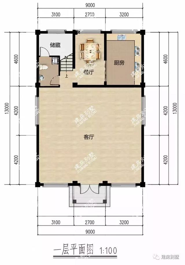 9×13米的四層鄉(xiāng)村別墅設(shè)計(jì)圖，大堂屋設(shè)計(jì)，辦喜事擺酒特方便