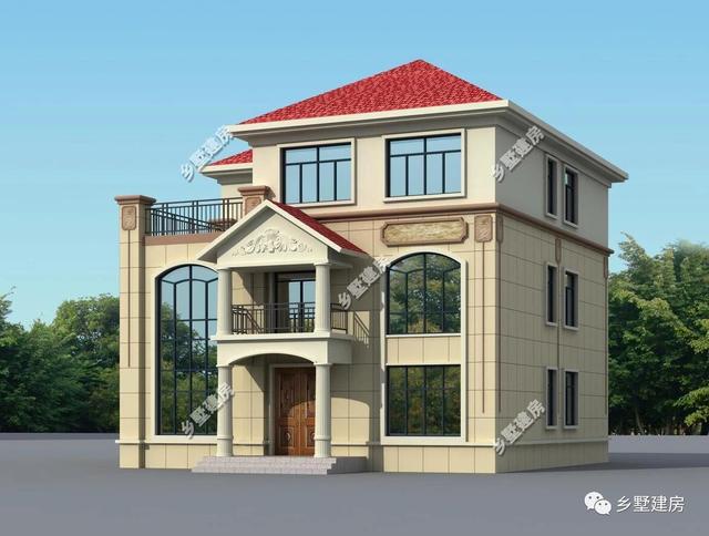 三層歐式農(nóng)村小別墅設(shè)計(jì)圖，時(shí)尚大氣，多窗設(shè)計(jì)，建上一棟比城里買房要好太多了！