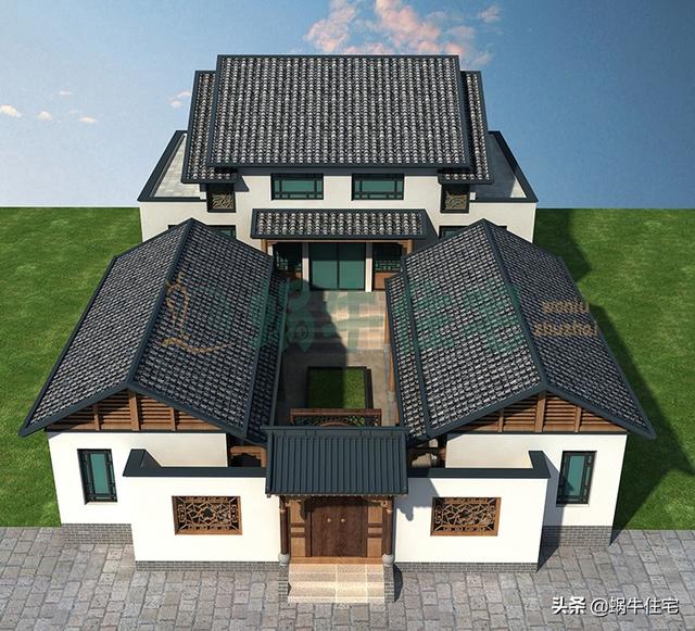 農(nóng)村最美中式三合院，在農(nóng)村建一棟簡直是一道與眾不同的風(fēng)景線。