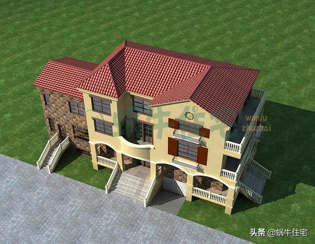 帶電動(dòng)地下室的西班牙風(fēng)三層小樓設(shè)計(jì)圖，高端古典，越看越喜歡。