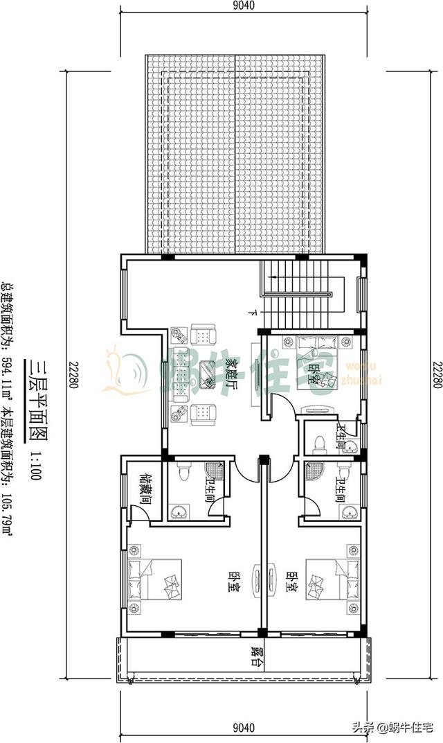 帶電動(dòng)地下室的西班牙風(fēng)三層小樓設(shè)計(jì)圖，高端古典，越看越喜歡。