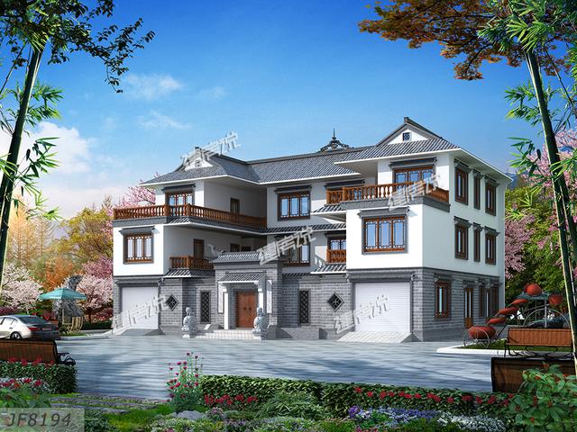 中式四合院農(nóng)村別墅設計圖，氣勢一點不輸大理石歐式豪宅。