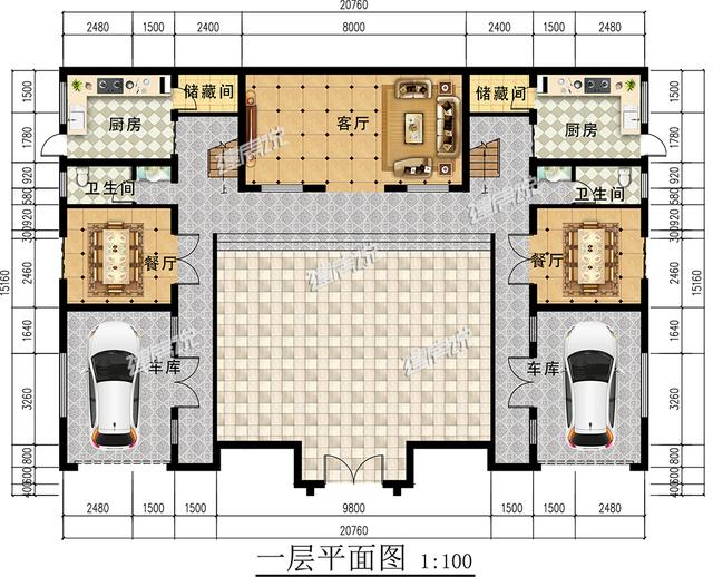 中式四合院農(nóng)村別墅設計圖，氣勢一點不輸大理石歐式豪宅。