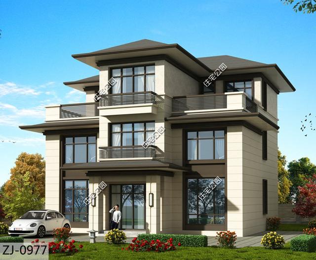 12.6X12.4米三層新中式別墅設(shè)計(jì)圖，比你家蓋的房子要好太多了！