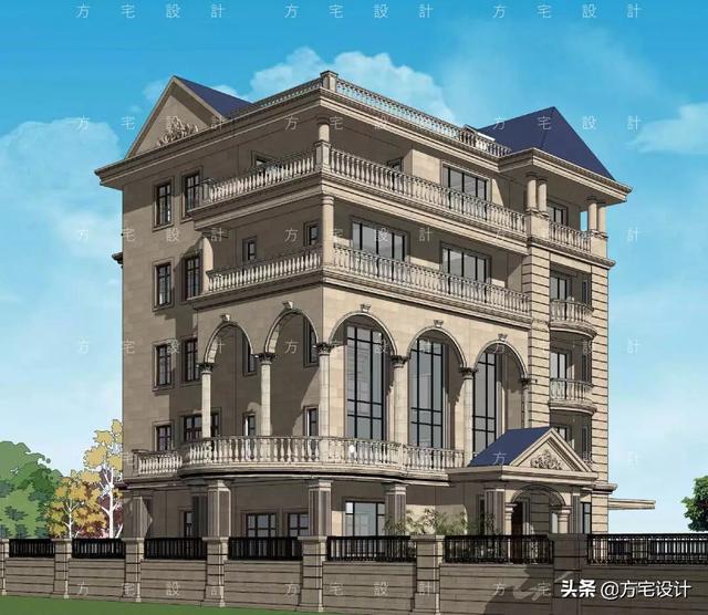 占地270平的五層豪華別墅設計圖，帶效果圖和施工圖。