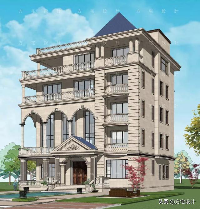 占地270平的五層豪華別墅設計圖，帶效果圖和施工圖。