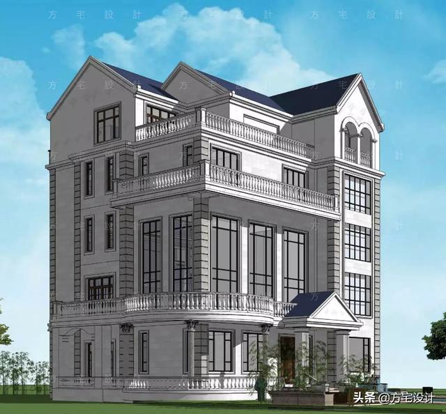 占地270平的五層豪華別墅設計圖，帶效果圖和施工圖。