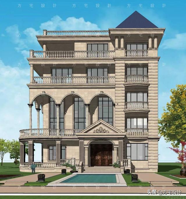 占地270平的五層豪華別墅設計圖，帶效果圖和施工圖。