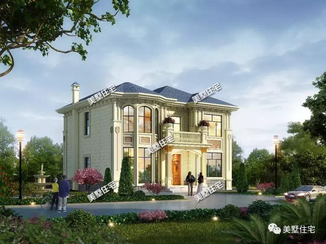 11.24米x10.12米二層小別墅設(shè)計圖，高貴典雅，內(nèi)配畫室、書房、棋牌室。