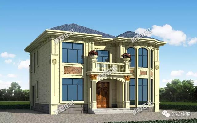 11.24米x10.12米二層小別墅設(shè)計圖，高貴典雅，內(nèi)配畫室、書房、棋牌室。