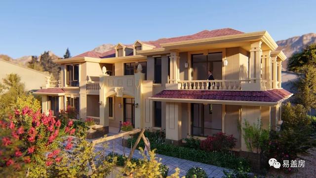 25m×11m二層歐式別墅設(shè)計圖，大氣時尚，帶實拍效果圖和圖紙。