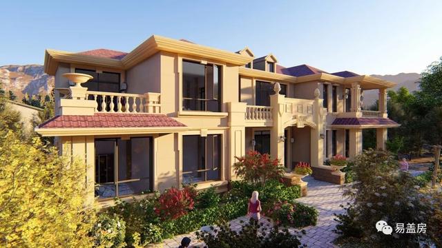 25m×11m二層歐式別墅設(shè)計圖，大氣時尚，帶實拍效果圖和圖紙。