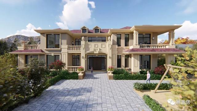 25m×11m二層歐式別墅設(shè)計圖，大氣時尚，帶實拍效果圖和圖紙。