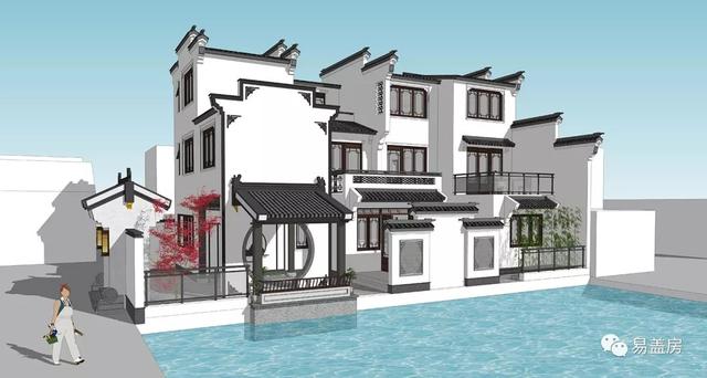 15.9m×11.2m三層新中式別墅，56萬建成，過起了江南鄉(xiāng)村生活。