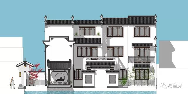 15.9m×11.2m三層新中式別墅，56萬建成，過起了江南鄉(xiāng)村生活。