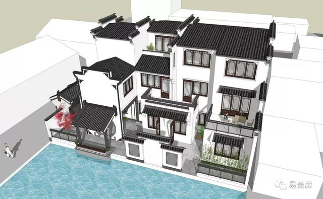 15.9m×11.2m三層新中式別墅，56萬建成，過起了江南鄉(xiāng)村生活。