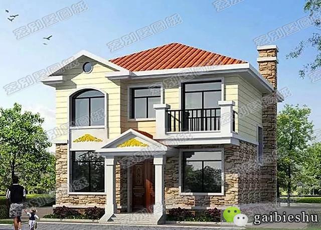 8.22米x8.92米經(jīng)典二層農(nóng)村自建房，復式客廳，外形小巧精致。