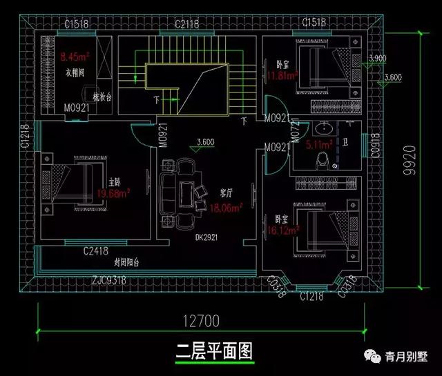 占地127平的農(nóng)村小別墅自建房，戶型通透，占地面積適中，適合農(nóng)村自建。